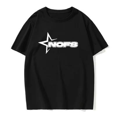 Mode NOFS Bedrukte Street Casual Zomer Tops Mannen en Vrouwen Nieuw Effen Kleur Losse Ronde Hals T-shirt Katoen Comfortabele Tops
