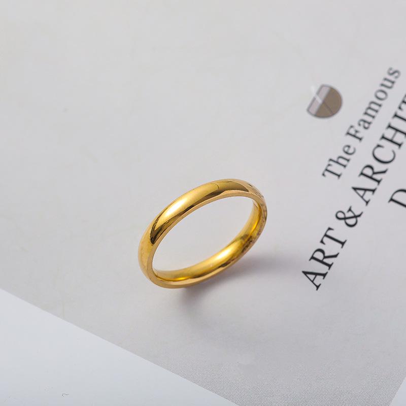 Klassischer polierter Edelstahl-Unisex-Ring, schlichtes Design, Standard US-Größe