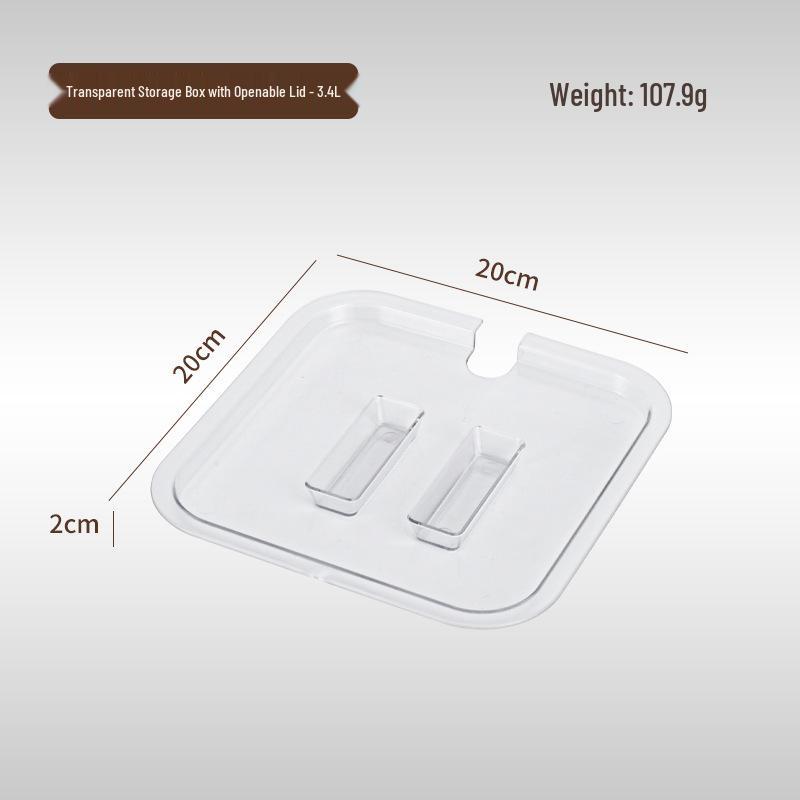 PC Acrylic Flip-top Jam Box with Lid for Milk Tea Shops - Transparent Sectional Tray for Pearl, Coconut Jelly, and Seasonings