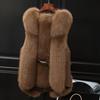 Fashionable Women Faux Fox Fur Vest Short Winter Coat Outerwear