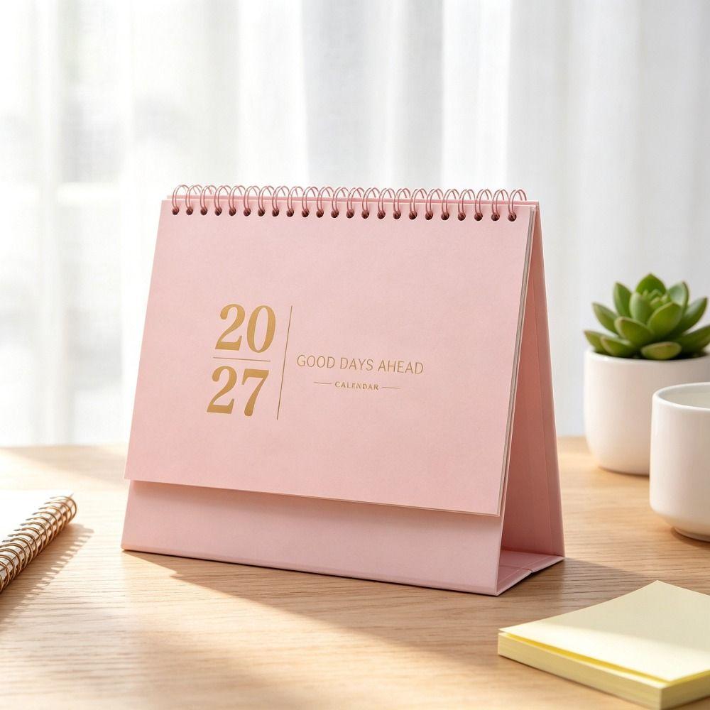 Morandi Color 2027 Desk Calendar Paper Flip Calendar Durable Academic Planner Desktop Decoration