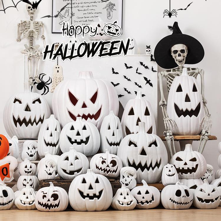 Luminous White Pumpkin Lantern: Large Halloween Decoration for Shopping Malls & Theme Events