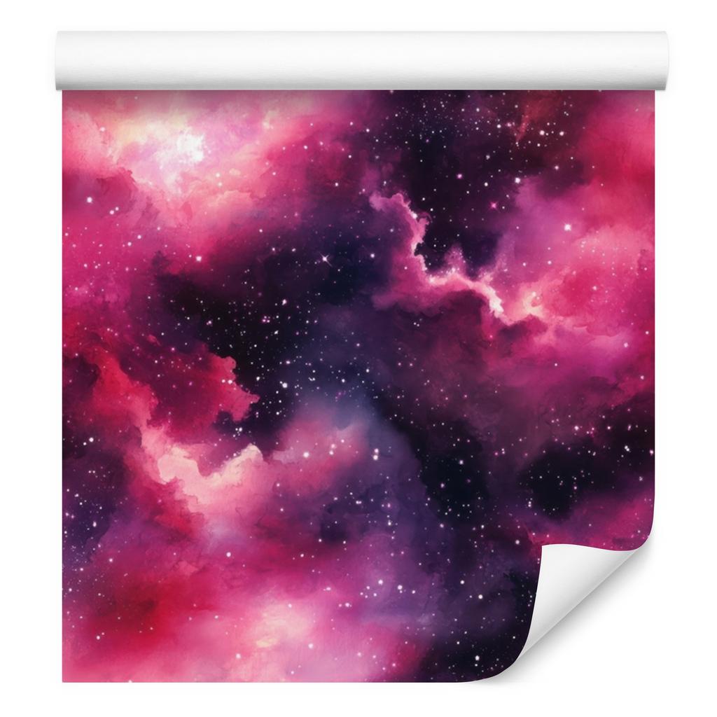 Watercolor Galaxy Wallpaper Purple, Plum and Powder Pink 50x1000