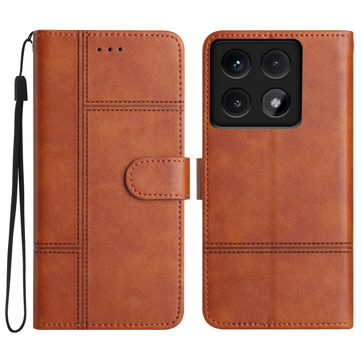 Для Xiaomi 14T Pro Чехол Line Imprinted PU Кожаный Кошелек Чехол для Телефона A