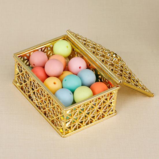 Vintage Hollow Out Jewelry Box Gold/Silver Plated Plastic Candy Box Wedding Party Favor Box for Ring Earrings Necklace Bridal Shower Birthday Supplies