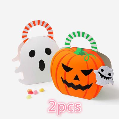Hand-held Christmas Halloween Packaging Box Ghost Paper Bag Candy Box Creative Packaging Gift Tray