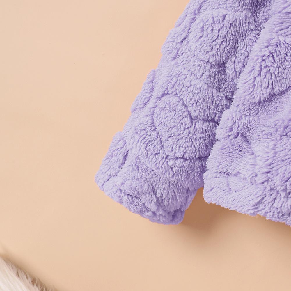 Kinderbekleidung Neuer Herbst Winter Herz Jacquard Plüsch Niedlicher Mantel für Mädchen