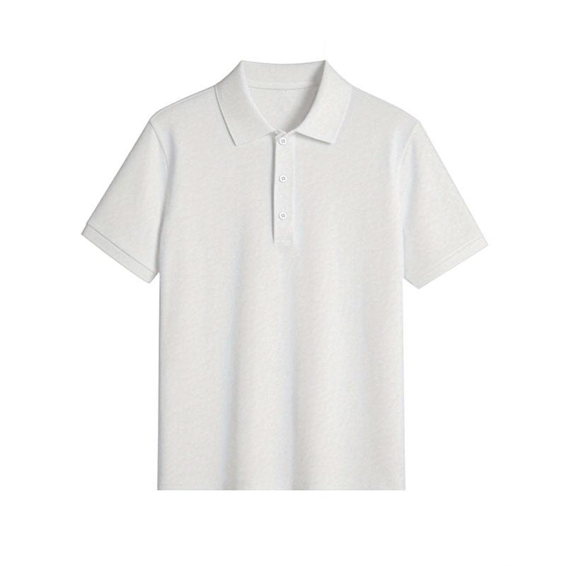 Summer Men's Casual Shirt Fashionable Solid Color Polyester Fiber Design Short Sleeved Comfortable Polo Shirt