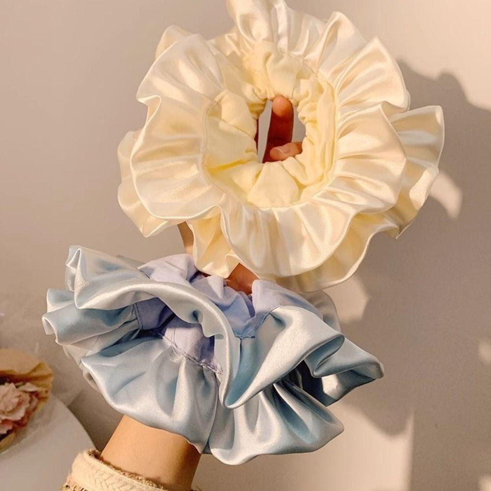 Retro Elegant Hair Band Satin Rubber Band Trendy Hair Rope Headwear  Party Headdress
