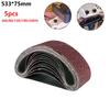 5pcs 75x533mm Sanding Belt 60-240 Grits Abrasive Band Sanding Screen Belt Soft Cloth For Wood Soft Metal Polishing Tools
