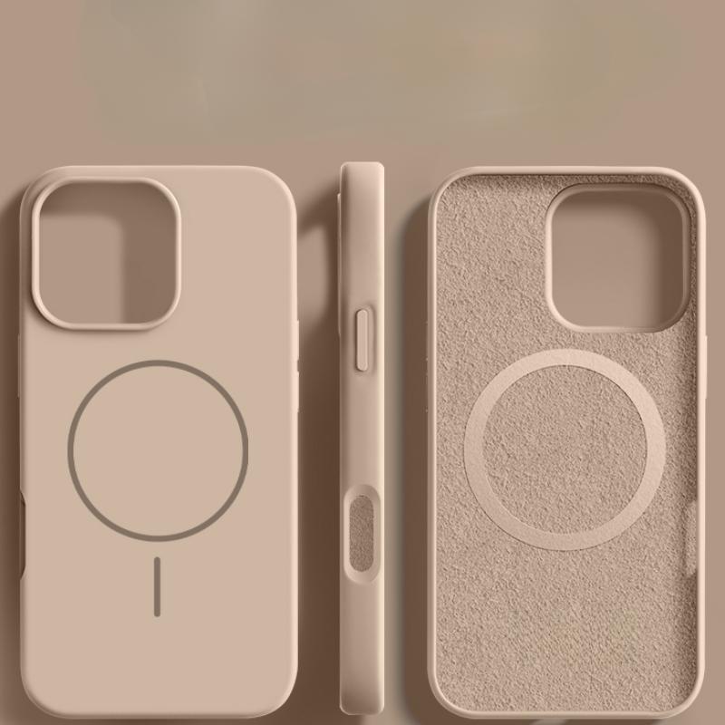 New Gold Liquid Silicone Magsafe Case For iPhone 16 14 15 Plus 13 12 11 16 Pro Max Magnetic Wireless Charge Protector Soft Cover