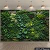 2D Lush Green Plant Banner, Moss Stone Wall Jungle Party Photo Booth Background