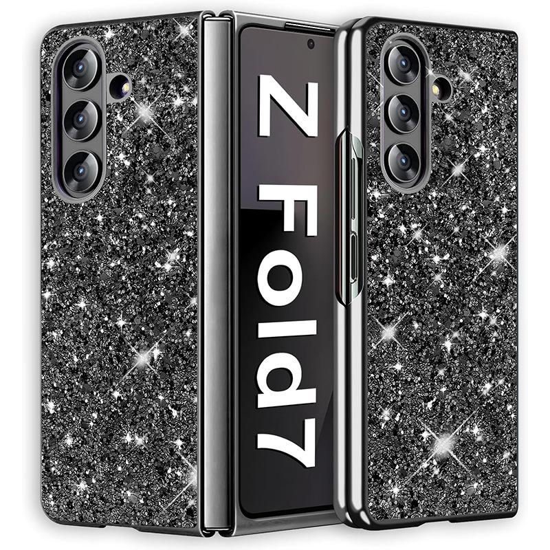 Applicable To Samsung ZFold8Ultra Glitter Sequin Mobile Phone Case Electroplating Anti-drop Flip7 Anti-drop Protective Case