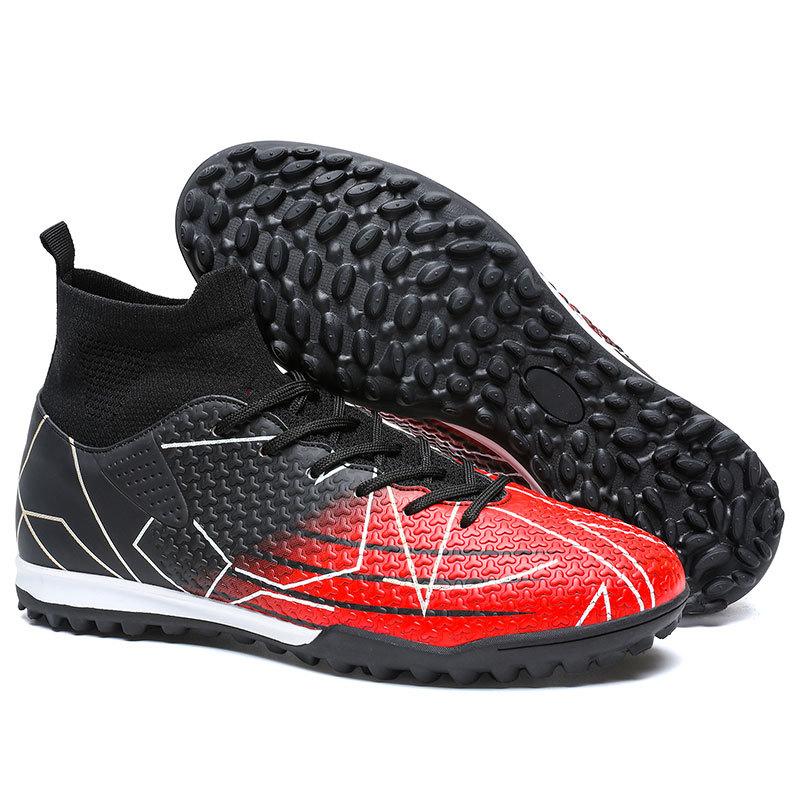 High-top football shoes tf broken nails artificial turf boys and girls teenagers students leather feet school training shoes