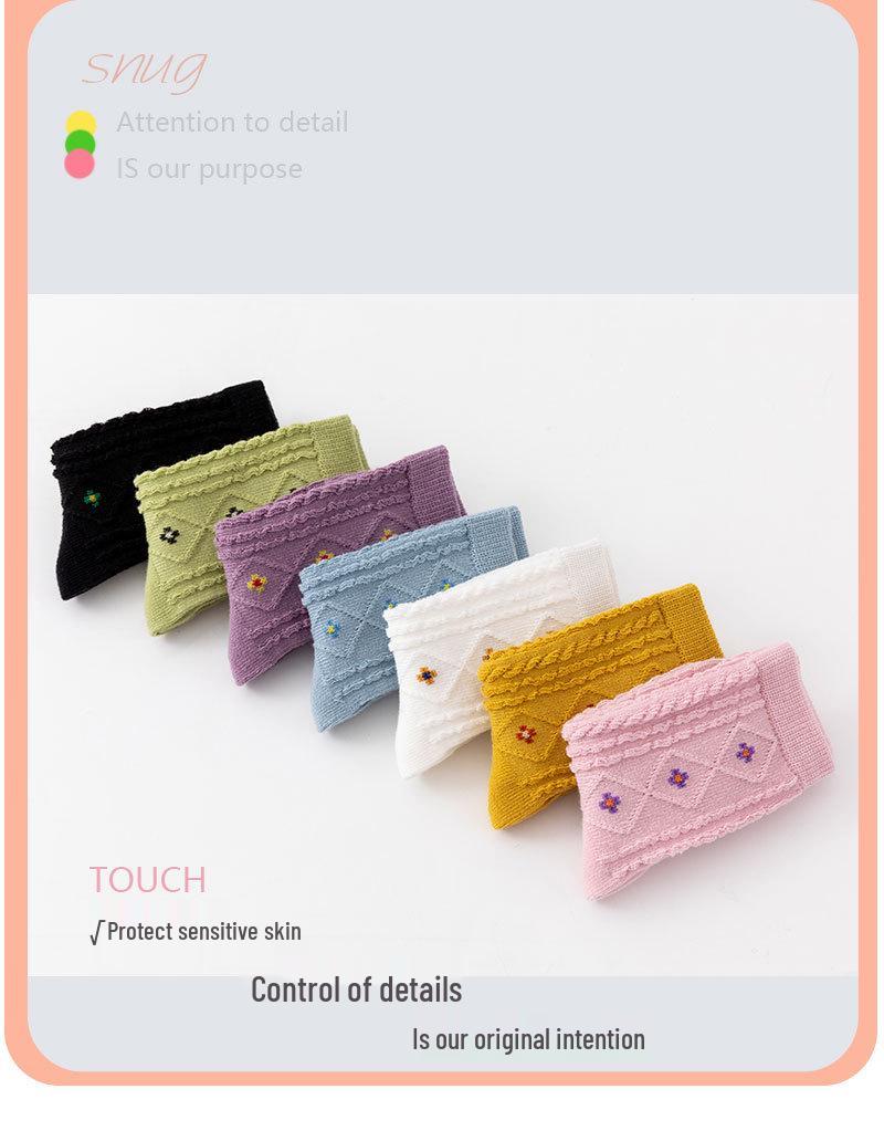 Yellow Girls' Mid-Calf Cotton Socks for Spring, Autumn, and Winter – Sports Style