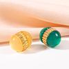 10Pcs Alloy National Style Auxiliary Materials Fashion Colorful Buttons Chinese Style Ellipse Resin Bead