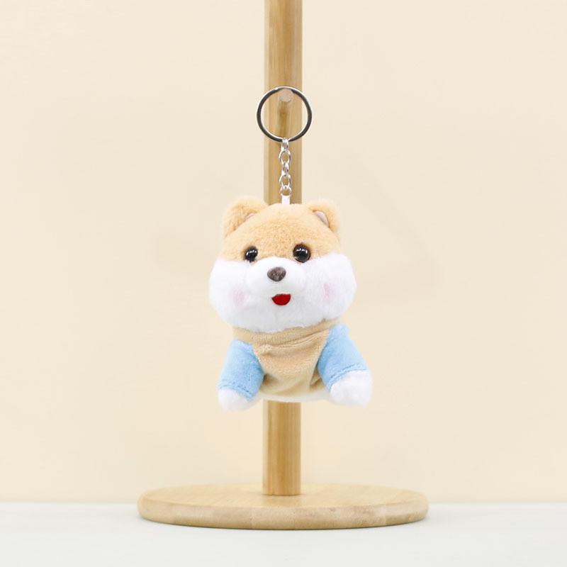Adorable Plush Shiba Inu Keychain Doll With Cute Hoodie For Bags And Accessories