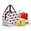 Poker Card Pattern Clubs And Diamonds Insulated Lunch Bag for Women Kids Portable Food Boxes Thermal Lunch Box Tote