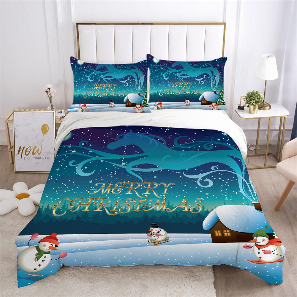 Merry Christmas Duvet Cover Sets Beautiful Printing Fashion Pillowcase Girl Bedding Suit Twin Size Home Textiles