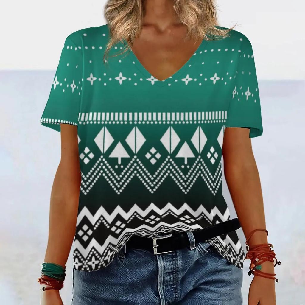 Summer New Women's Clothing Slimming Loose 3D Women's Short Sleeved Ethnic Style T-shirt