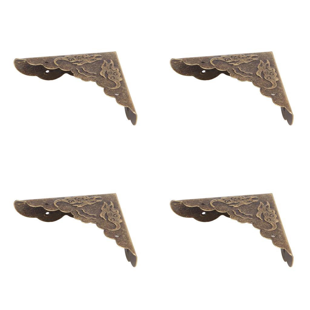 20PCS Box Corner Protectors Bronze Right Angle Retro Iron Corner Protectors with Nails for Wooden