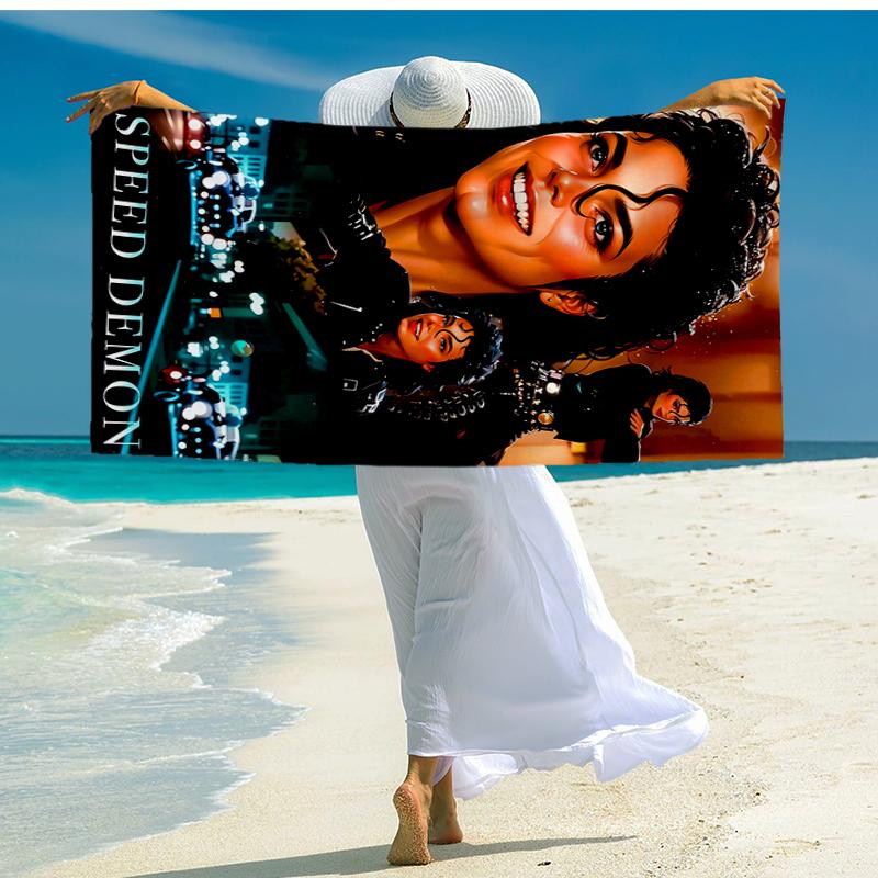 Ultra-weiches Strandtuch mit Michael Jackson Thema, Ideal für Pool - Camping, Tauchen - Perfekter Reisebegleiter, Lebendiges Strandtuch.
