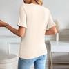 Women's Casual Knit Top Short Sleeve Puff Sleeve Sweater Pullover Lightweight Crew Neck Soft Fabric Comfortable Fit