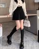 High-Waisted Woolen Pleated Grey Skirt - Autumn/Winter School Style JK Uniform Skirt