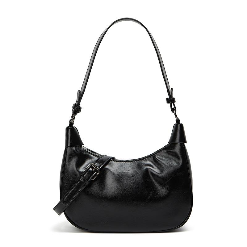 Niche design retro underarm bag women's fashion single shoulder underarm soft leather commuter dumpling bag versatile messenger bag