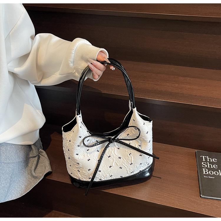Korean Style Bow Underarm Handbag - 2025 Fashionable Women's Casual Shoulder Bag