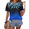 Summer New Flower 3D Printed Casual Round Neck Loose Women's Short Sleeved Top T-shirt