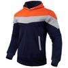 Felpa con Cappuccio Patchwork a Tre Colori da Uomo a Manica Lunga Pile Felpe Autunno Inverno Calda Maglia a Manica Lunga Top