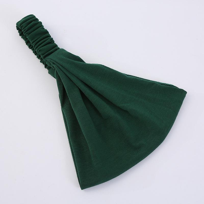 1Pcs Makeup Hair Headwrap Women Cotton Headband Turban Solid Color Elastic Hair Bands Yoga Hairband 2In1 Bandana Hair Accessory