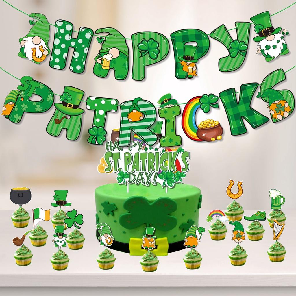 Irish St. Patrick's Day Decorations W/shamrock Ornaments Accessories