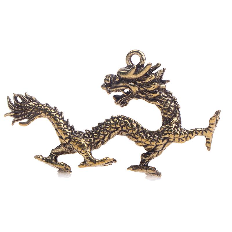 

1PC Chinese Beast Dragon Statue Bronze Figurine Ornaments Antique Copper Mythical Animal Miniature Home Decor Crafts Collection