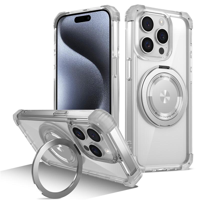 Transparent Magnetic Ring for Magsafe Wireless Charge Cases for IPhone 17 Air 16 Plus 15 14 13 12 11 Pro Max Shockproof Cover