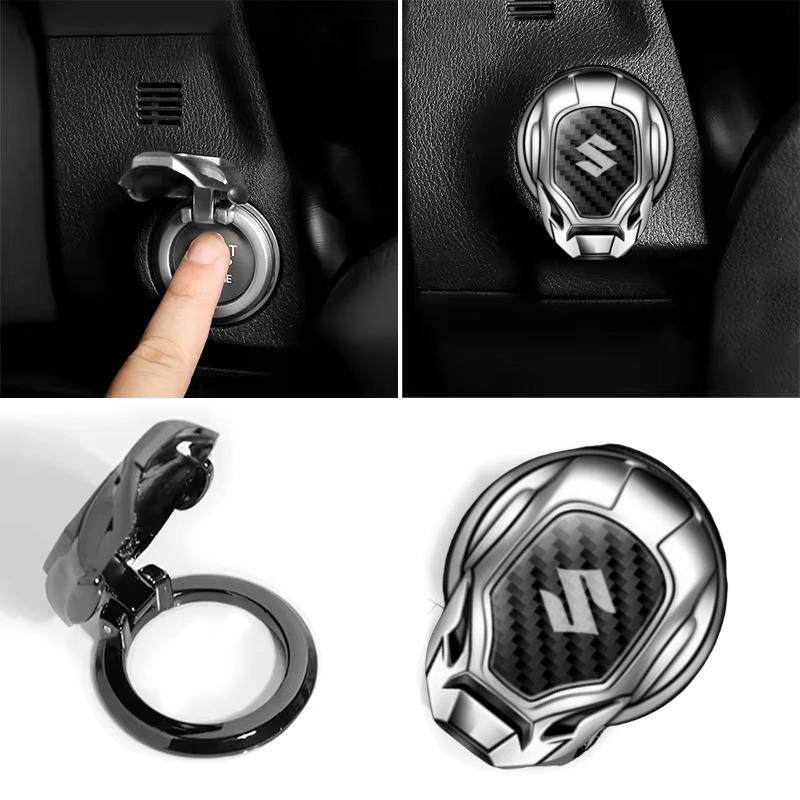One-button start button protective cover for automobile interior decoration is suitable for Suzuki decorative metal fittings. 1RF6A