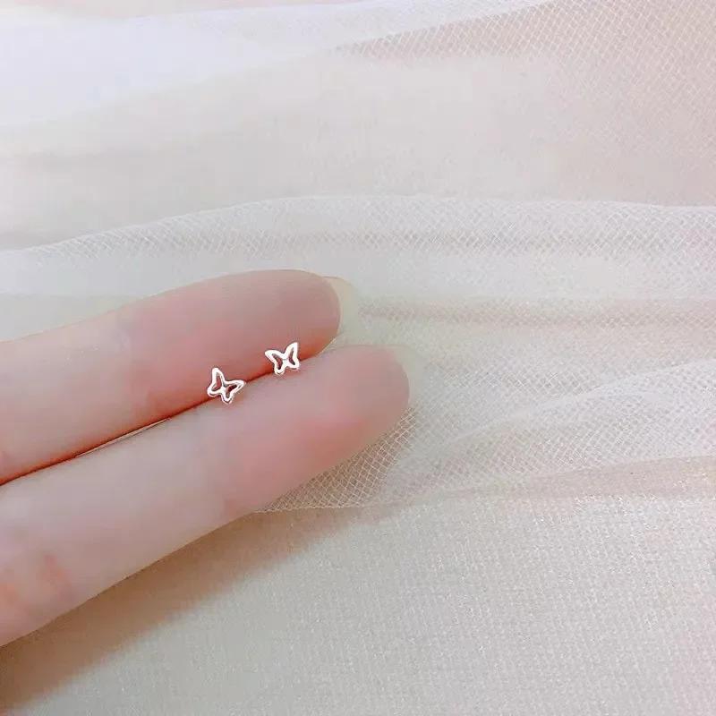 New Minimalism Earring 925 Silver Needle Allergic Protection Mini Small Heart Stud Earrings for Women Girls Jewellery