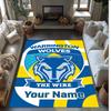 Tappeto in Velluto di Cristallo Stampato Warrington Wolves FC Tappeto Antiscivolo in Velluto di Cristallo Per Divano Camera da Letto Decorazione Interna per la Casa