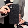 Fashion 3D Wrinkled Tin Foil Texture Matte Black Phone Case For iPhone 17 16 Pro Max Air 11 12 13 14 15 Soft Silicone Back Cover