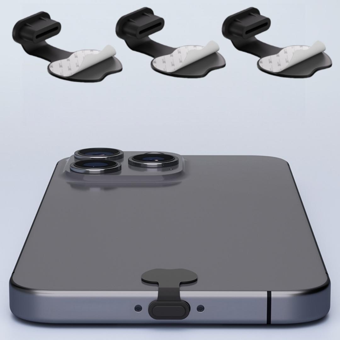 

3 Pieces of C-Type Dust Plugs, Dust Cover Port Plug Protection, Compatible with All C-Type Smartphones and Tablets - Black 3pcs For Type-C