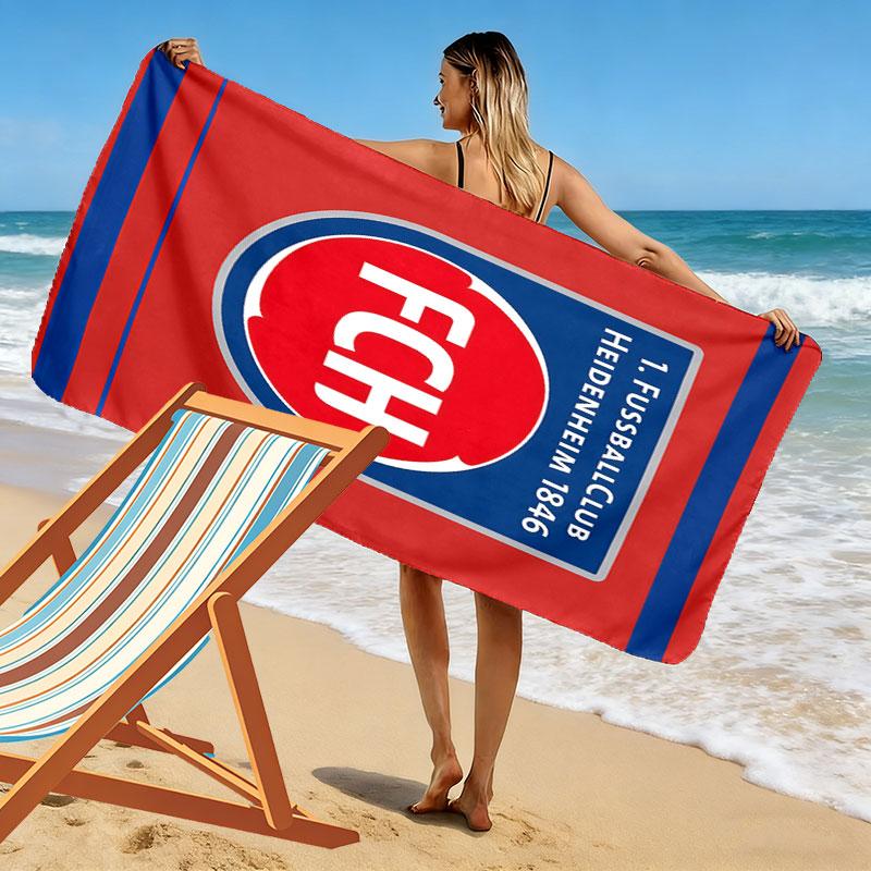 FC Heidenheim Print Beach Towel, Large Soft Quick Dry Towel for Beach Camping Swimming