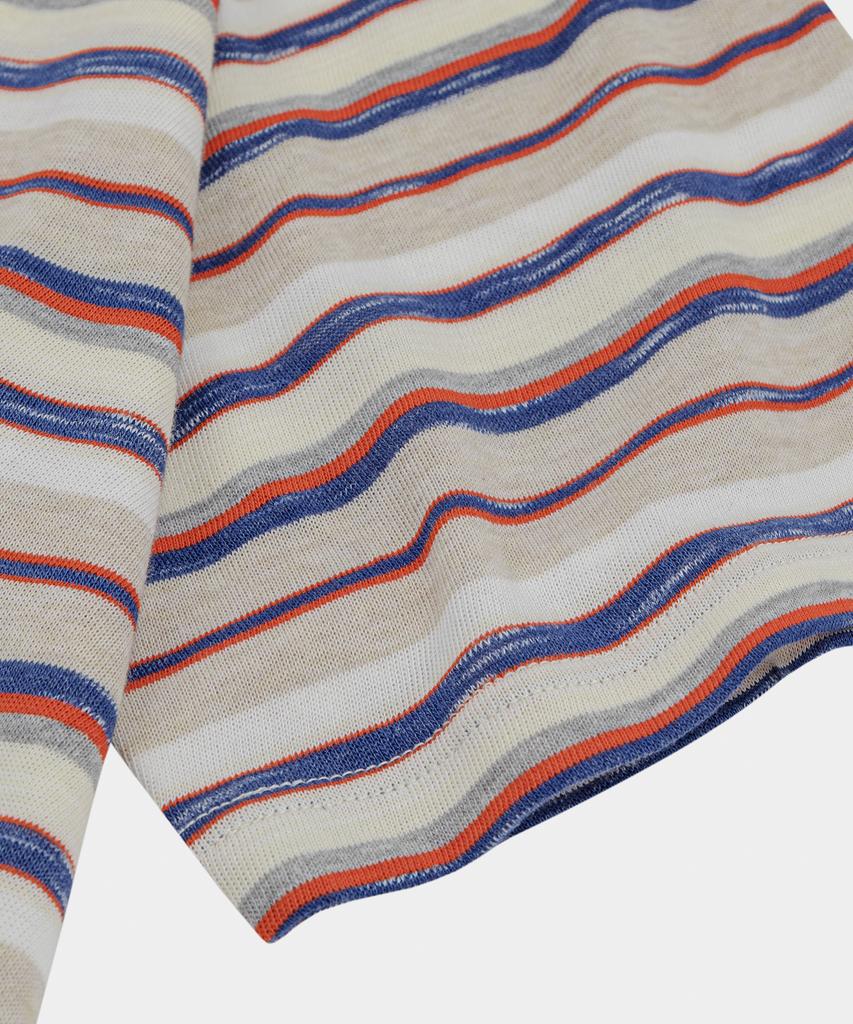LETTERCOMO Avenue Striped Half Sleeve T-Shirt Orange Blue