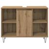 Bathroom Furniture Set with Shelf 3 Pcs Artisan Oak Wood Based Material
