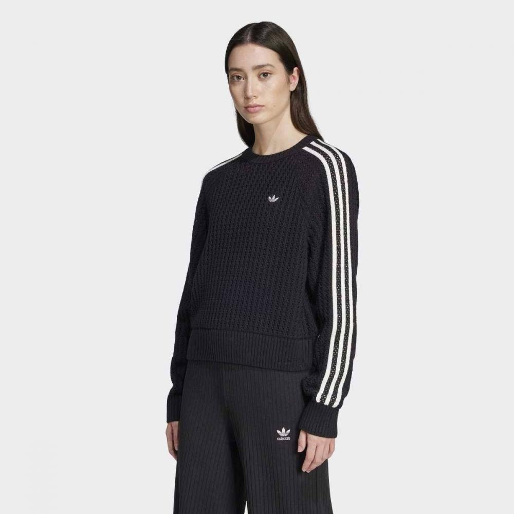 AdidaS Women S Adicolor Knitted Crew SweatShirt Black Jd0905 AXS(85)