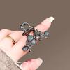 Glazed Butterfly Rhinestone Small Shark Hair Claw Clip Women Bang Top Clip Half Updo Elegant Daily Hair Accessories