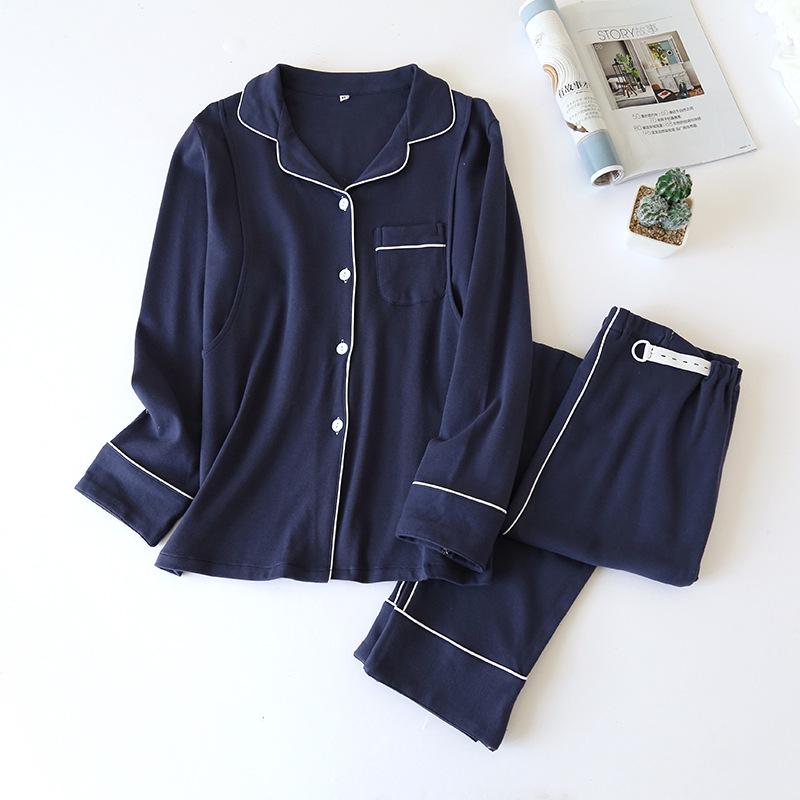 

Комплект для беременных из чистого хлопка - Кардиган для кормления с длинным рукавом на весну и осень L тёмно-синий