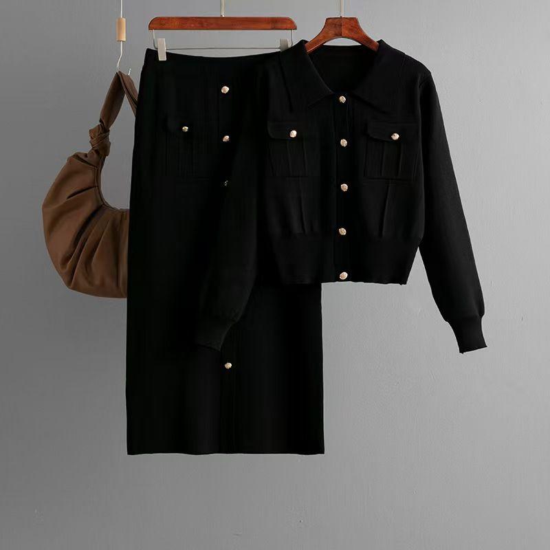 Fashion Wind New Arrival Fashionable Knitted Top and Skirt Two-Piece Suit Knitted Top and Skirt Set