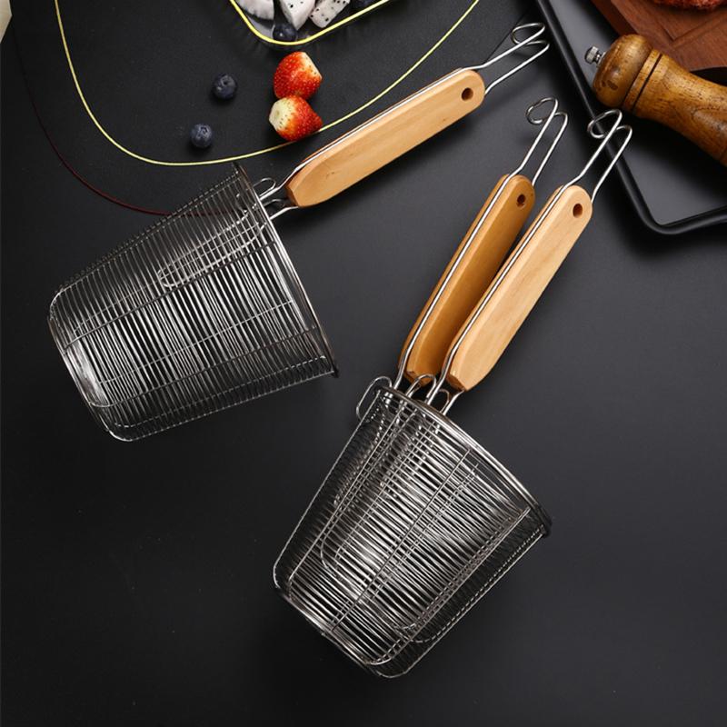 Stainless Steel Large Colander French Fries Pasta Basket Hot Pot Skimmer Strainer Drainer Oil Filter Home Cooking Utensils