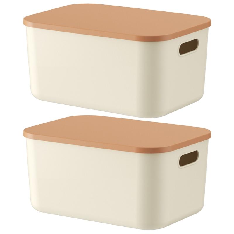 Stackable Home Storage Container Cream Design Dustproof Lid Storage Container For Clothes Toy Organization